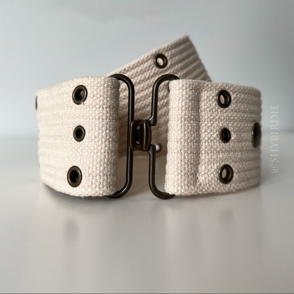 NEW J.Crew Belt - Wide Woven Fabric & Brass Rivets - Picture 10 of 10